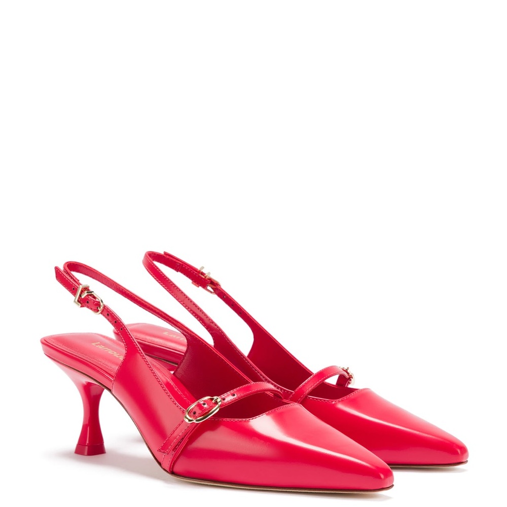 LARROUDÉ | Ines Pump In Scarlet Leather | Size: 9